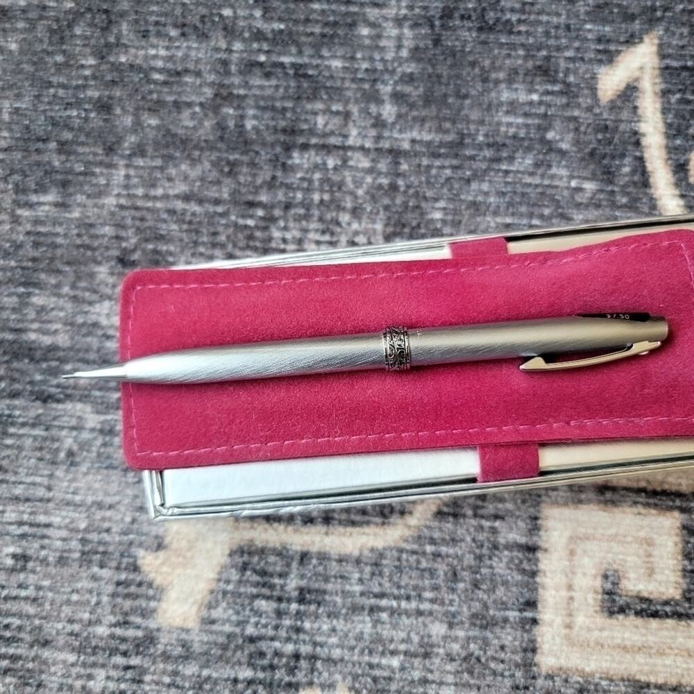 Lady Sheaffer 620 Mechanical Pencil (70s) Brushed Chrome Ornate Florentine .9mm